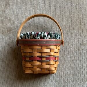 Longaberger Woven Basket with Red and Tan Highlights